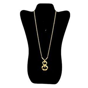 Vtg 60s Crown Trifari Gold Tone Pendant Necklace